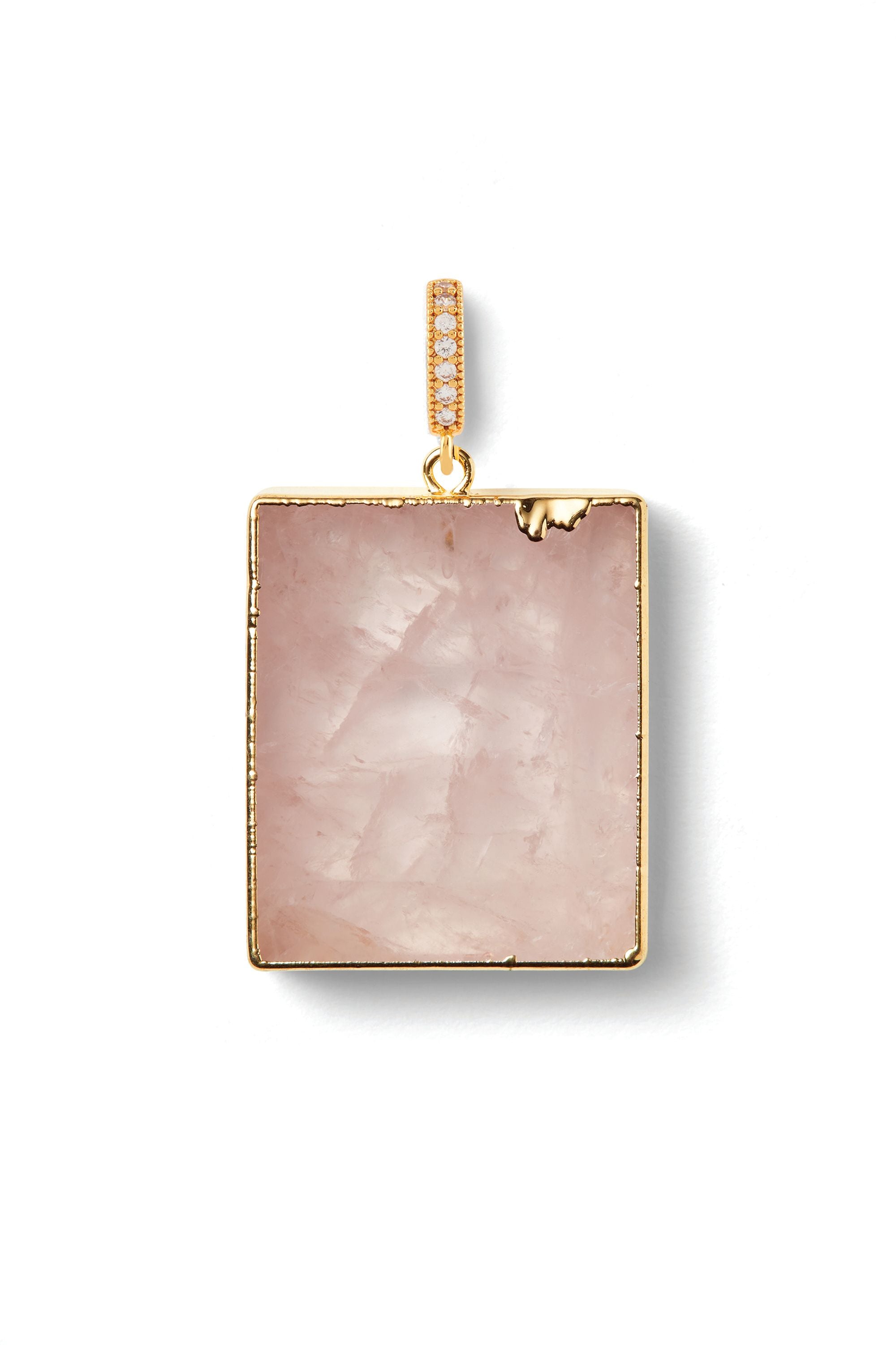 crystal haze Rose Quartz - Pave connector