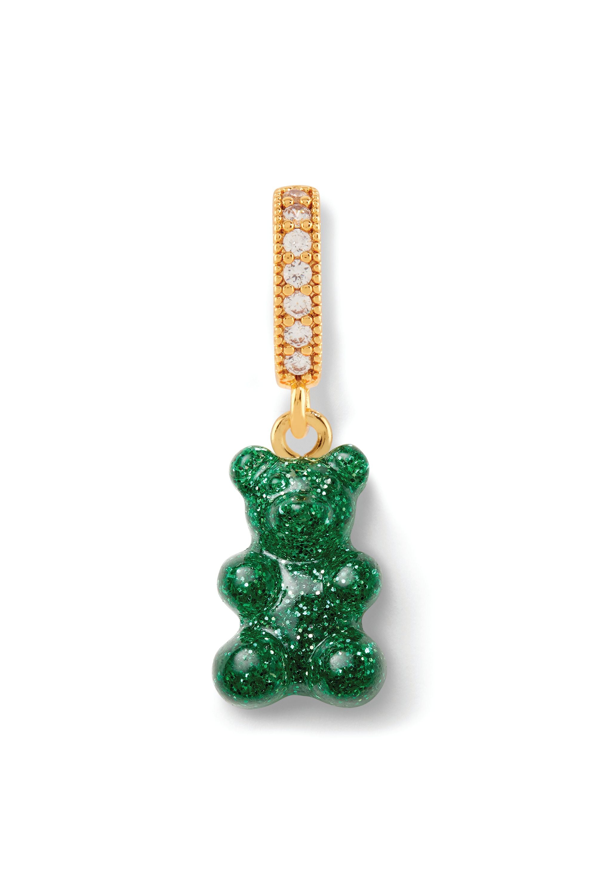 Nostalgia Bear - Pave Connector - Gold Plated - Green Haze
