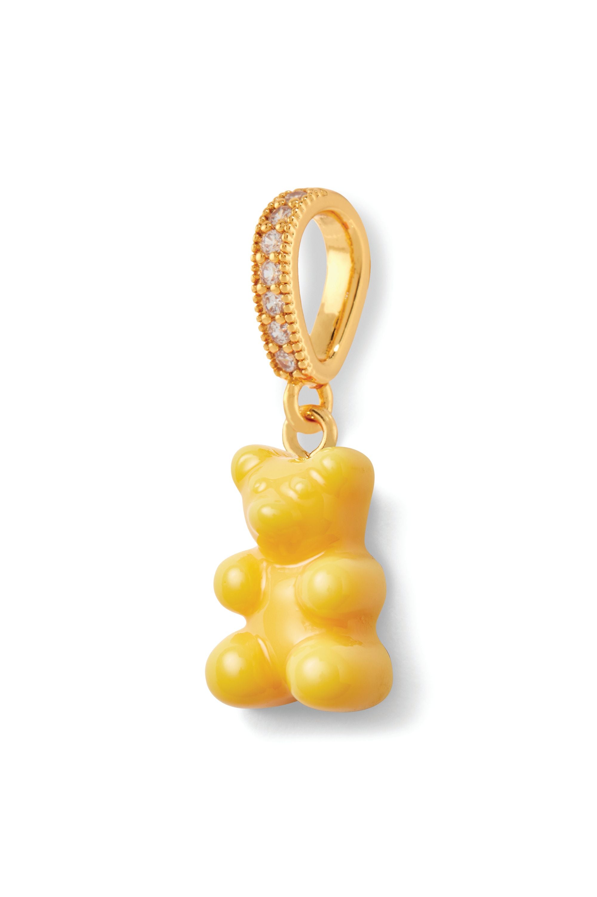 crystal haze Nostalgia Bear - Pave Connector - Gold Plated - NYC Taxi Yellow