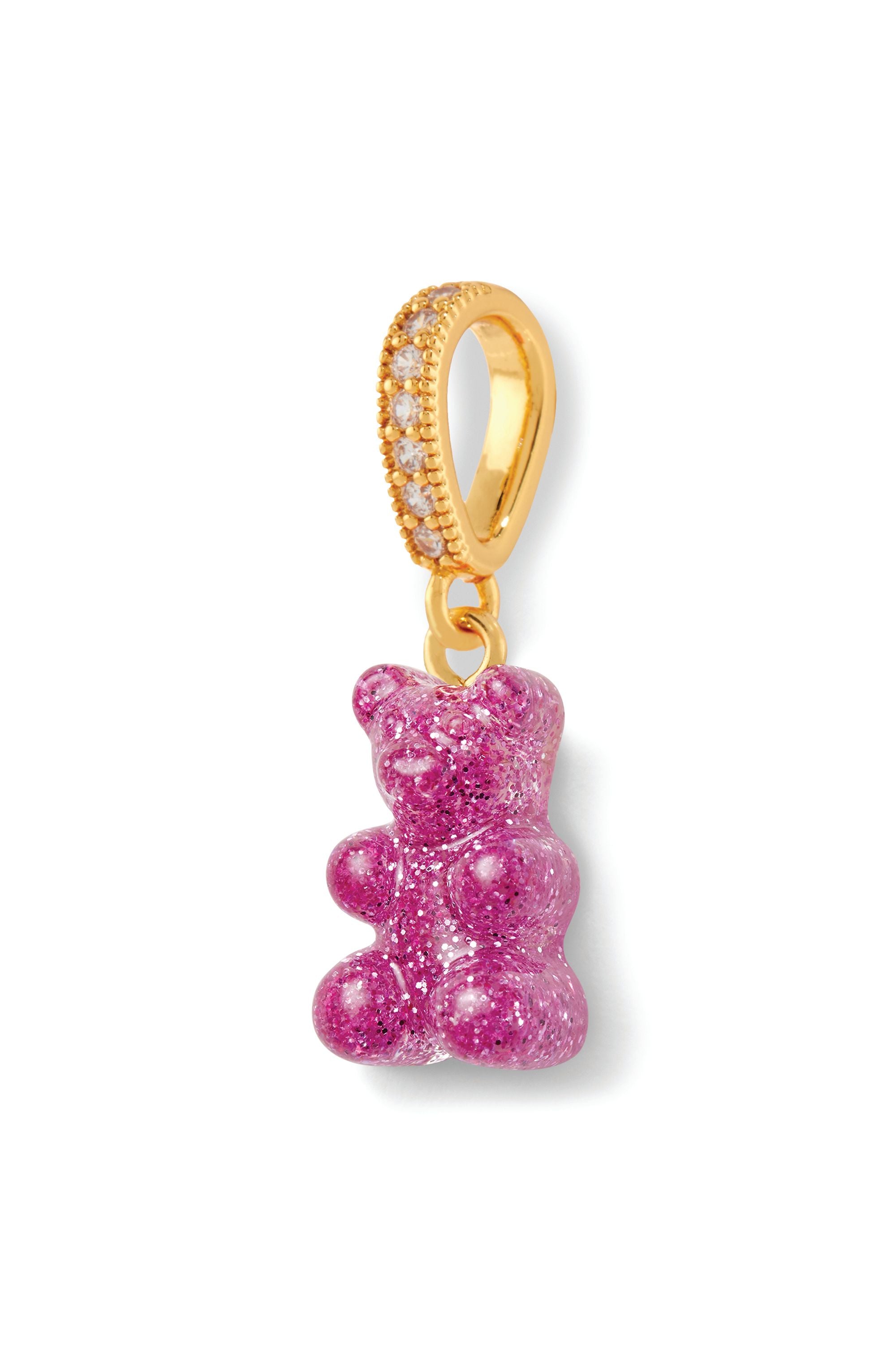 CRYSTAL HAZE ◆ NOSTALGIA BEAR PAVE PENDANT_GOLD MAGENTA Velvet Nostalgia Bear - Pave connector - Latte – Crystal