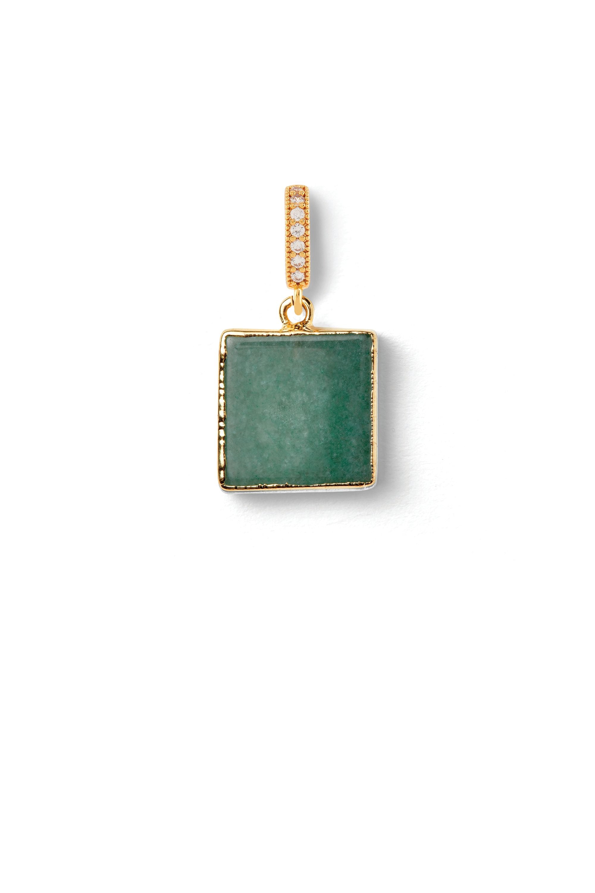 crystal haze Green Quartz - Pave connector