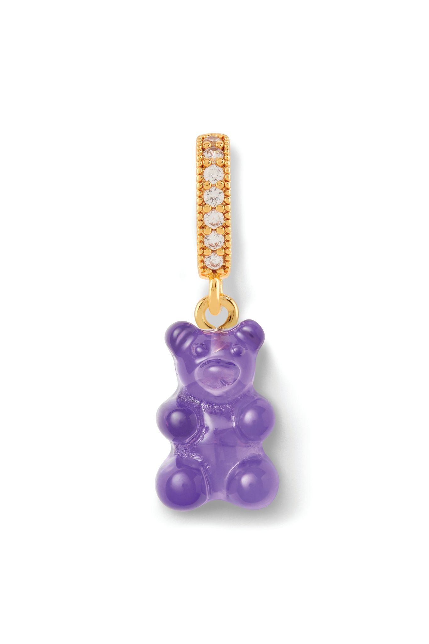 CRYSTAL HAZE ◆ PENDANT_NOSTALGIA BEAR PAVE GOLD PLUM Nostalgia Bear - Classic Connector - Gold - Plum – Crystal