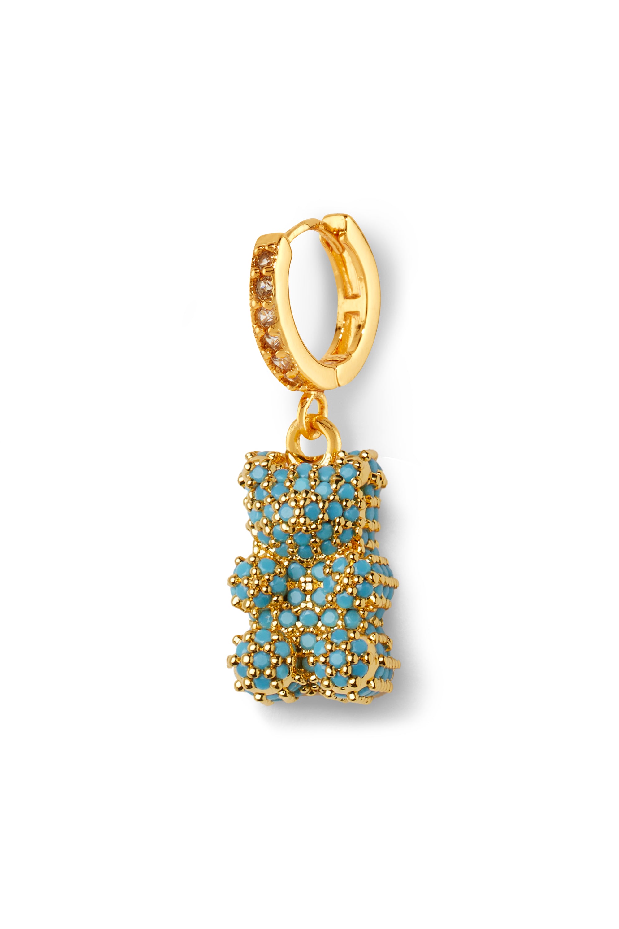 crystal haze Pave Nostalgia bear hoop - Mykonos blue