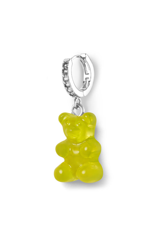 crystal haze Nostalgia bear hoop - Minion - Silver plated
