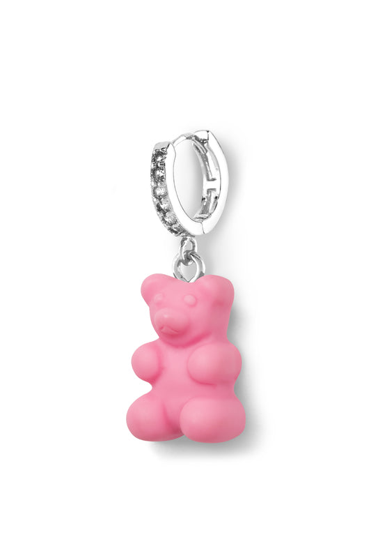 crystal haze Nostalgia bear hoop - Elle Woods - Silver plated
